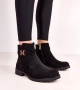 Черни дамски боти до глезена със златна декорация Mengel, снимка 1