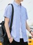 Ежедневна мъжка оксфордска риза с къси ръкави, младежка мода, 4цвята - 023, снимка 3