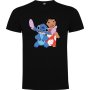 Нова детска тениска със Стич и Лило (Stitch&Lilo) в черен цвят, снимка 1 - Детски тениски и потници - 43950854