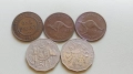 1 пени 1936, 1938, 1943, 50 цента 1981, 50 цента 1982 Австралия - Възпоменателна, снимка 1