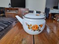 Стар емайлиран чайник #54, снимка 1 - Антикварни и старинни предмети - 43170259