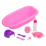 Комплект за кукла бебе, Аксесоари за баня, Розови, снимка 2
