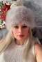 Сива пухена шапка еко косъм нова, снимка 2