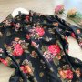 Разпродажба спешно Елегантна oversize риза H&M с принт цветя на черен фон XS/S/M, снимка 2