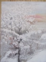 Картина акрилни бои -зима , картон ,48х34см., снимка 4