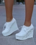 Обувки на платформа - бели - 710-15 , снимка 2