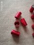 Червени кръгли метални капачки за вентили винтили за кола автомобил джип ван бус колело, снимка 4