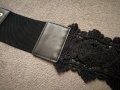 Черен колан/корсет за талия от дантела, еко кожа и ластик, снимка 8