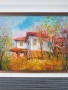 Димитър Генев 33x27см/малка българска картина масло върху платно/стара селска къща, снимка 2