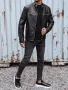Мъжко черно кожено яке, снимка 2