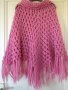 розово плетено пончо с ресни, снимка 7