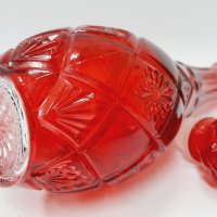 Гарафа червено стъкло, декантер(13.2), снимка 7 - Антикварни и старинни предмети - 43581934