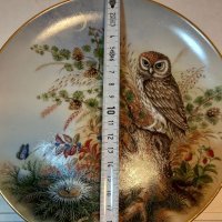Австрийска порцеланова декоративна чиния сова, снимка 3 - Колекции - 37692757