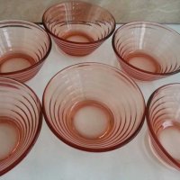 стъклени купички цветно розово стъкло 53г, снимка 5 - Антикварни и старинни предмети - 28614899