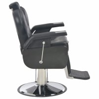 Фризьорски стол, черен, 72x68x98 см, изкуствена кожа, снимка 3 - Фризьорски столове - 43798220