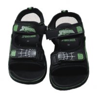 Черни сандали на Спайдърмен в зелено за момче, снимка 2 - Детски сандали и чехли - 37040087