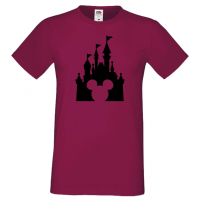 Мъжка тениска Mickey Head Disney Castle Подарък,Изненада,Рожден ден, снимка 3 - Тениски - 36576011