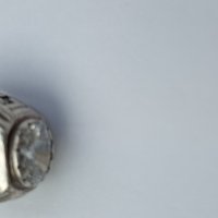 Масивен сребърен пръстен с каратов циркон, снимка 5 - Пръстени - 39325202