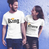Tениски за влюбени - King Queen Orange, снимка 3 - Тениски - 27889329
