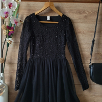 Черна официална къса рокля VILA , снимка 7 - Рокли - 44874390