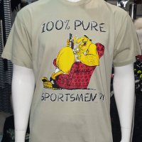 Нова мъжка тениска с трансферен печат 100% PURE SPORTSMEN, цвят екрю, снимка 5 - Тениски - 28263474