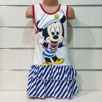 Нова детска моряшка рокля с трансферен печат Мики маус, снимка 3 - Детски рокли и поли - 29030051