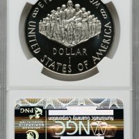 1987-S Constitution S$1 - NGC PF 70 - САЩ Възпоментелна Монета Сребърен Долар, снимка 2 - Нумизматика и бонистика - 43773246