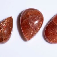3 броя слънчев камък конфети 10.4ct капка кабошон #1, снимка 1 - Други - 43093442