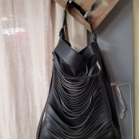 Екстравагантна черна чанта,тип торба, снимка 12 - Чанти - 39959655