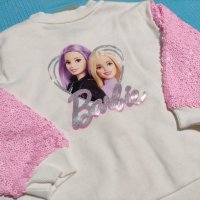 Детска жилетка H&M с принт Barbie, 104см, снимка 3 - Детски пуловери и жилетки - 43874648