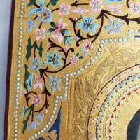 19 Век! Руска, ръчно рисувана върху злато, икона на Свети Пантелеймон, снимка 7 - Антикварни и старинни предмети - 39710766