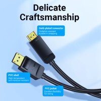  Vention кабел Cable DisplayPort to HDMI 3.0m - 4K, Gold Plated - HAGBI, снимка 6 - Кабели и адаптери - 43022494