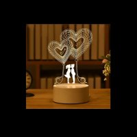 Романтична 3D акрилна настолна нощна лампа-сувенир/подарък за различни поводи, снимка 4 - Настолни лампи - 43715865