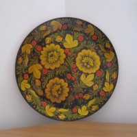 Красива декоративна дървена чиния, снимка 2 - Други ценни предмети - 27402334
