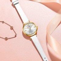 Дамски часовник Curren Luxury Wrist Watch, Бял/Златист, снимка 4 - Дамски - 44042254