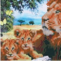 Лъвове семейство лъв 5D диамантен гоблен картина мозайка за направа по схема с камъчета, снимка 2 - Гоблени - 32691415