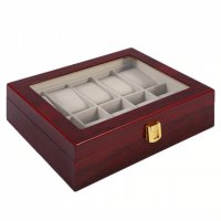 Кафява дървена кутия за часовници, снимка 1 - Други - 25036361