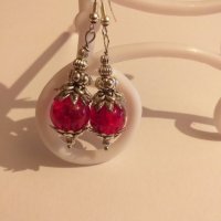 Разкошни Викториански обеци в сребърно и рубинено червено ❤️, снимка 7 - Обеци - 27248681