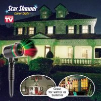 Лазер прожектор Star Shower с 2 движещи се цвята , точки, снимка 4 - Прожектори - 27193624