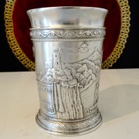 Халба,чаша от калай с картина за Лорелай и Лодкаря. , снимка 3 - Антикварни и старинни предмети - 44116228