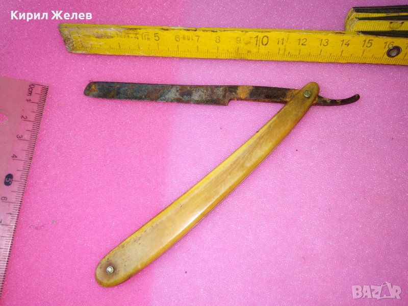 Старинен РЯДЪК КОЛЕКЦИОНЕРСКИ БРЪСНАЧ с РОГОВА ДРЪЖКА РЪЧНА ИЗРАБОТКА 22487, снимка 1