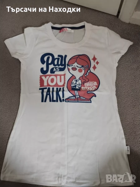Тениска за жени/момичета размер S Small white PAY, снимка 1