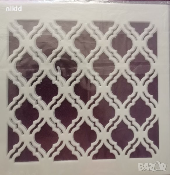 Мароканска мрежа квадрат стенсил стенсил шаблон спрей за торта украса сладки Scrapbooking, снимка 1