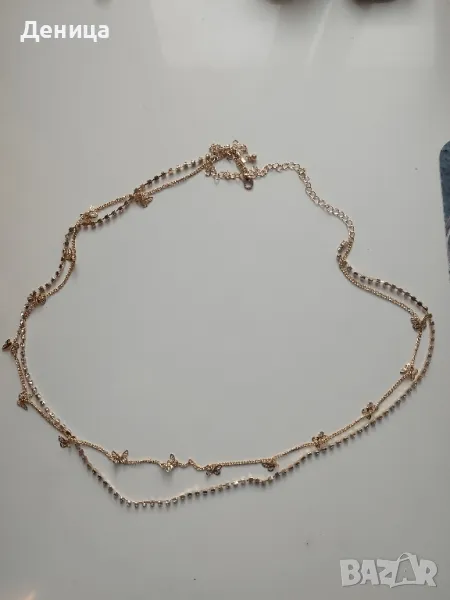 Верижка за корем с пеперуди 95см, снимка 1