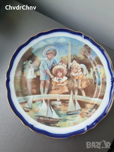 Limoges Turgot Children/ЛИМОЖ френска колекционерска декоративна порцеланова чиния-картина, снимка 1