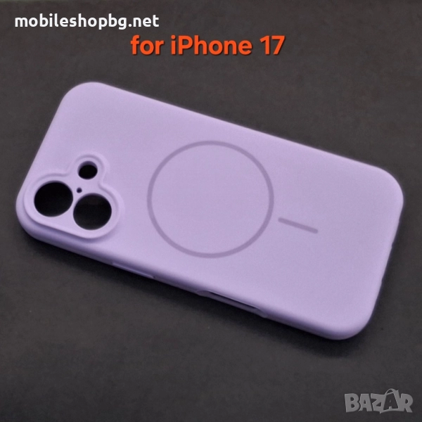 iPhone 17 гръб силиконов MagSafe лилав, снимка 1