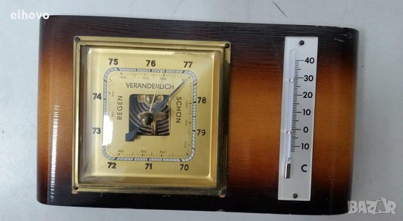 Хигрометър, термометър-дървен, снимка 1