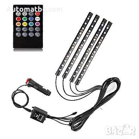 LED ленти Automat CR - 104, цветомузика за автомобил, Интериорно осветление 12 диода, снимка 1