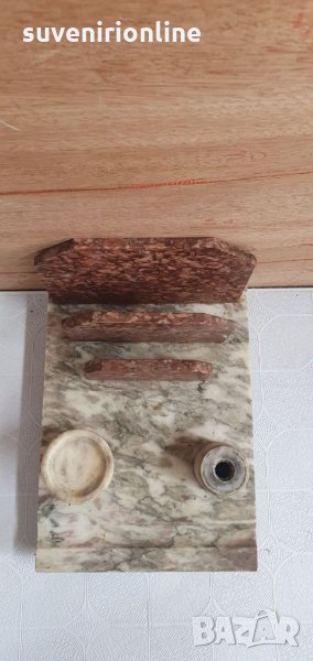 Старинен мраморен органайзер за бюро, снимка 1