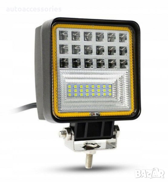 3000051475 Диоден Халоген за мъгла,Работна лампа Amio ,LED ,IP67 ,42 LED ,126W,12-24V,3 Функции, снимка 1